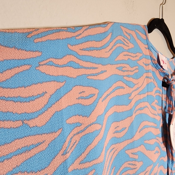 NWT BuddyLove Caftan Maxi Dress Flowy Blue Peach Coral Size S/M - Picture 16 of 16